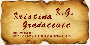 Kristina Gradoćević vizit kartica
